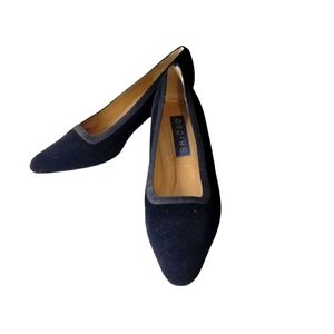 Brioso Black Suede/Leather Short Heels